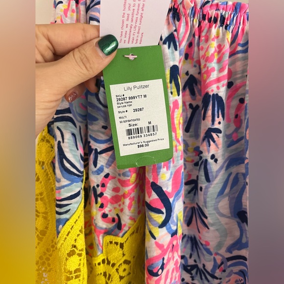 Lilly Pulitzer Multi Sofishticated Zaylee Top NWT Size Medium - Picture 5 of 5